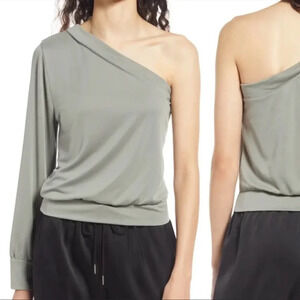 Open edit one shoulder grey top XXS